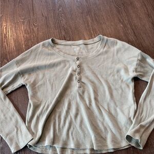 Waffle Knit Top in Sage Green